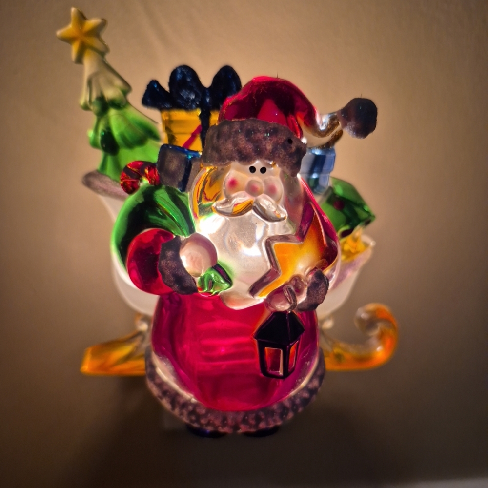 Holiday Christmas Santa and Sleigh Night Light